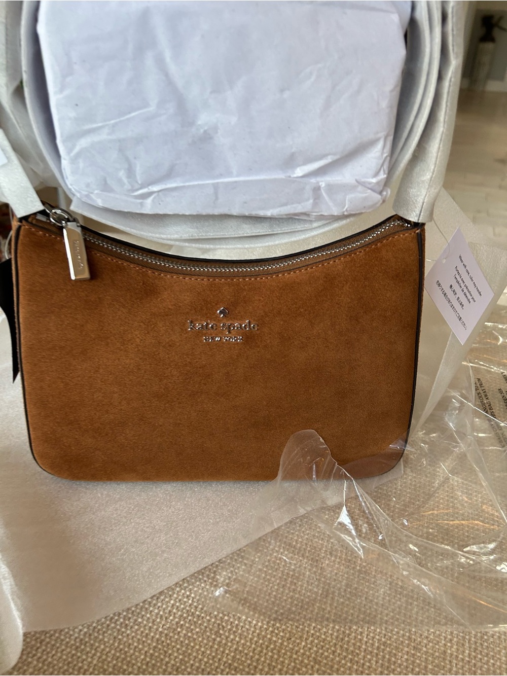 NWT KATE SPADE MARGOT suede shoulder bag.